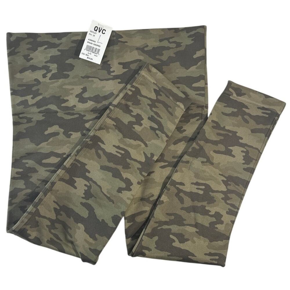 SPANX Look At Me Now Cropped Seamless Leggings in Desert Camo Size Large
